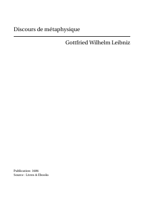 Couverture de Leibniz - Discours de métaphysique